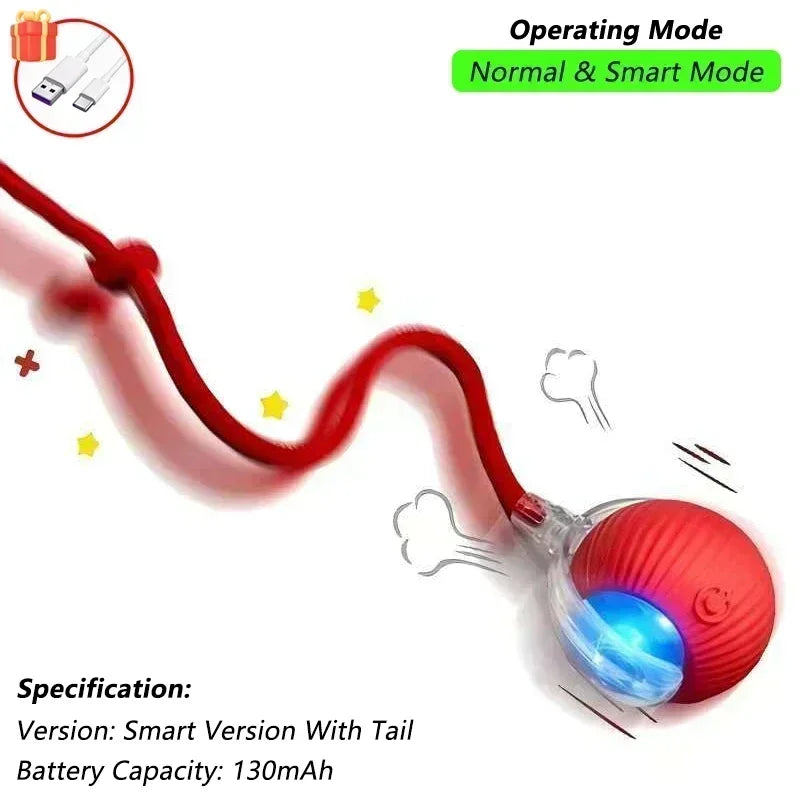 Royal Smart Interactive Moving Ball with Plush Tail Electric Cat Toy