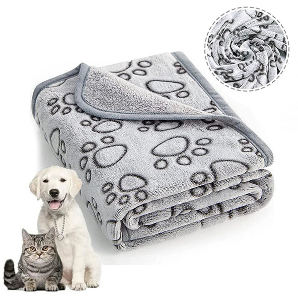 Soft Fluffy High Quality Pet Blanket With Cute Cartoon Paw Pattern
